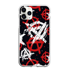 Чехол для iPhone 11 Pro матовый с принтом Анархия в Курске, Силикон |  | anarchy | black | color | dots | emblem | red | sign | symbol | white | анархия | белый | знак | красный | символ | точки | цвет | черный | эмблема