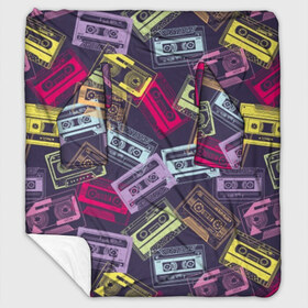 Плед с рукавами с принтом Разноцветные кассеты в Курске, 100% полиэстер | Закругленные углы, все края обработаны. Ткань не мнется и не растягивается. Размер 170*145 | audio | drawing | green | mauve | multicolored | music | purple | retro | turquoise | vintage | yellow | аудио | бирюза | винтаж | желтый | зеленый | кассета | лиловый | музыка | разноцветные | ретро | рисунок | фиолетовый