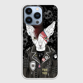 Чехол для iPhone 13 Pro с принтом Кот в косухе в Курске,  |  | anarchy | breed | cat | clothes | cool | hairstyle | icon | jacket | kote | mohawk | muzzle | piercing | punk | riveting | rock | skull | sphinx | spikes | tattoo | анархия | значок | ирокез | к | клепки | кот | котик | котэ | круто | куртка | оде