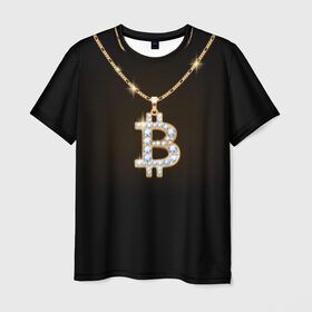 Мужская футболка 3D с принтом Бриллиантовый биткоин в Курске, 100% полиэфир | прямой крой, круглый вырез горловины, длина до линии бедер | bitcoin | black | chain | color | diamond | emblem | gold | golden | hip hop | logo | luxury | money | style | symbol | алмаз | блеск | блестящий | бриллиант | валюта | деньги | знак | золото | золотой | криптовалюта | кулон | логотип | люкс | роскошь | с