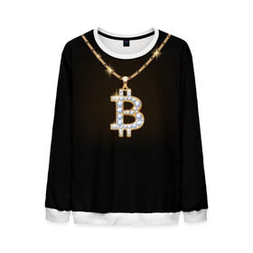 Мужской свитшот 3D с принтом Бриллиантовый биткоин в Курске, 100% полиэстер с мягким внутренним слоем | круглый вырез горловины, мягкая резинка на манжетах и поясе, свободная посадка по фигуре | bitcoin | black | chain | color | diamond | emblem | gold | golden | hip hop | logo | luxury | money | style | symbol | алмаз | блеск | блестящий | бриллиант | валюта | деньги | знак | золото | золотой | криптовалюта | кулон | логотип | люкс | роскошь | с