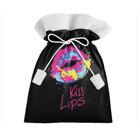 Подарочный 3D мешок с принтом Kiss Lips в Курске, 100% полиэстер | Размер: 29*39 см | 