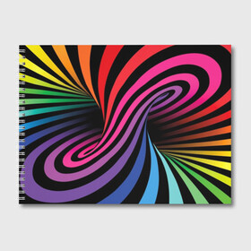 Альбом для рисования с принтом Метаморфозы в Курске, 100% бумага
 | матовая бумага, плотность 200 мг. | abstraction | black | blue | color | green | hypnosis | illusion | orange | p | rainbow | red | tunnel | yellow | абстракция | галлюцинации | гипноз | желтый | зеленый | иллюзия | красный | оранжевый | полосы | психоделика | радуга | разноцветны