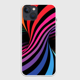 Чехол для iPhone 13 с принтом Метаморфозы в Курске,  |  | abstraction | black | blue | color | green | hypnosis | illusion | orange | p | rainbow | red | tunnel | yellow | абстракция | галлюцинации | гипноз | желтый | зеленый | иллюзия | красный | оранжевый | полосы | психоделика | радуга | разноцветны