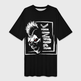 Платье-футболка 3D с принтом Punk в Курске,  |  | anarchy | anger | black | emblem | hair | hairstyle | horror | illustration | look | mohawk | punk | red | scar | scary | skull | terrible | white | анархия | белый | взгляд | волосы | злость | иллюстрация | ирокез | красный | панк | прическа | страшный |