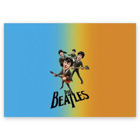 Поздравительная открытка с принтом The Beatles в Курске, 100% бумага | плотность бумаги 280 г/м2, матовая, на обратной стороне линовка и место для марки
 | george harrison | john lennon | paul mccartney | psychedelic rock | ringo starr | the beatles | англия | ансамбль | джон леннон | джордж харрисон | пол маккартни | психоделический рок | ринго старр