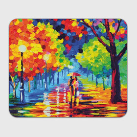 Прямоугольный коврик для мышки с принтом Осенний бульвар в Курске, натуральный каучук | размер 230 х 185 мм; запечатка лицевой стороны | art | blue | couple | green | lovers | orange | street | tree | umbrella | yellow | влюбленные | дерево | дождь | желтый | зеленый | зонт | искусство | картина | краски | красный | листья | масло | о | оранжевый | осенний | отражение