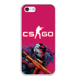 Чехол для iPhone 5/5S матовый с принтом CS GO Hyper Beast в Курске, Силикон | Область печати: задняя сторона чехла, без боковых панелей | 2019 | computer game | counter strike | cs | cs go | csgo | dota | dota2 | game | howl | hyperbeast | warning | автомат | вой | го | игрок | компьютерная игра | контр страйк | контра | кс | оружие | турнир