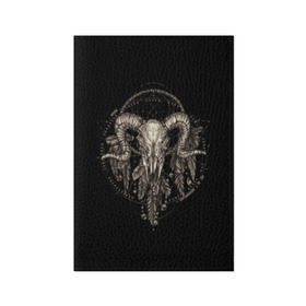 Обложка для паспорта матовая кожа с принтом Овен в ловце снов в Курске, натуральная матовая кожа | размер 19,3 х 13,7 см; прозрачные пластиковые крепления | aries | black | charm | cobweb | dream catcher | ethnic | feathers | goat | horns | mystic | national | ram | skeleton | skull | taurus | totem | баран | гороскоп | знак зодиака | козел | ловец снов | мистика | национальный | оберег | овен | паутина | пер