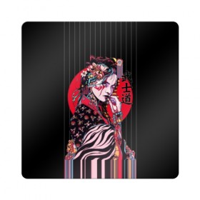 Магнит виниловый Квадрат с принтом Гейша в Курске, полимерный материал с магнитным слоем | размер 9*9 см, закругленные углы | Тематика изображения на принте: beauty | black | bright | character | cool | decorations | flowers | geisha | girl | hairstyle | japan | kimon | lines | red | stripes | woman | young | девушка | женщина | иероглиф | кимоно | красный | красотка | круто | линии | молодая | полосы 