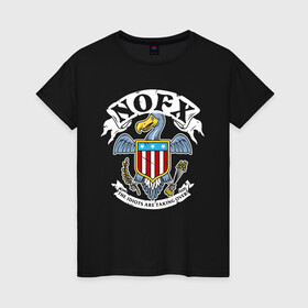Женская футболка хлопок с принтом NOFX в Курске, 100% хлопок | прямой крой, круглый вырез горловины, длина до линии бедер, слегка спущенное плечо | hardcore | nofx | punk | группы | музыка | панк | панк рок | рок | ска панк | скейт панк