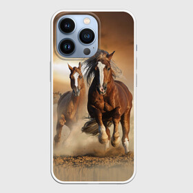 Чехол для iPhone 13 Pro с принтом Бегущие лошади в Курске,  |  | animal | color | dust | hooves | horse | mane | mustang | muzzle | nature | sky | speed | грива | животное | конь | копыта | лошадь | мустанг | небо | окрас | природа | пыль | скакун | скорость