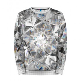 Мужской свитшот 3D с принтом Бриллиантовый блеск в Курске, 100% полиэстер с мягким внутренним слоем | круглый вырез горловины, мягкая резинка на манжетах и поясе, свободная посадка по фигуре | cut | diamond | gem | glitter | jewel | kaleidoscope | luxury | shine | sparkle | white | алмаз | белый | блеск | бриллиант | диамант | драгоценность | драгоценный камень | калейдоскоп | люкс | огранка | роскошь | сверкать | сияние