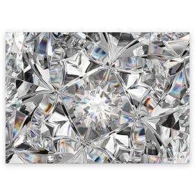 Поздравительная открытка с принтом Бриллиантовый блеск в Курске, 100% бумага | плотность бумаги 280 г/м2, матовая, на обратной стороне линовка и место для марки
 | cut | diamond | gem | glitter | jewel | kaleidoscope | luxury | shine | sparkle | white | алмаз | белый | блеск | бриллиант | диамант | драгоценность | драгоценный камень | калейдоскоп | люкс | огранка | роскошь | сверкать | сияние
