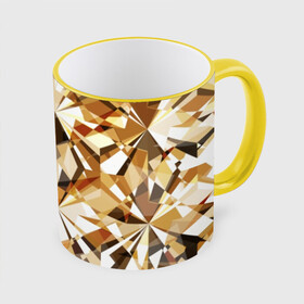 Кружка с полной запечаткой с принтом Желтые бриллианты в Курске, керамика | ёмкость 330 мл | Тематика изображения на принте: cut | diamond | gem | glitter | gold | jewel | kaleidoscope | luxury | shine | sparkle | white | yellow | алмаз | белый | блеск | бриллиант | диамант | драгоценность | драгоценный камень | желтый | золотой | калейдоскоп | люкс | огранка
