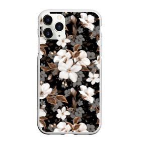 Чехол для iPhone 11 Pro матовый с принтом Белые цветы в Курске, Силикон |  | black | bud | cute | flora | flowers | golden | leaves | plant | romance | spring | tenderness | white | yellow | белый | бутон | весна | желтый | золотой | листья | мило | нежность | растение | романтика | флора | цветы | черный