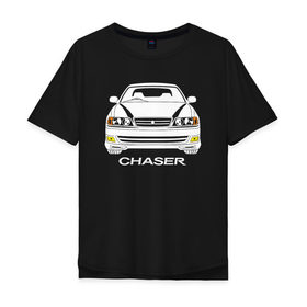 Мужская футболка хлопок Oversize с принтом Toyota Chaser 100 (сток) в Курске, 100% хлопок | свободный крой, круглый ворот, “спинка” длиннее передней части | 