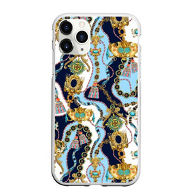 Чехол для iPhone 11 Pro матовый с принтом Барокко в Курске, Силикон |  | baroque | blue | chain | decoration | fringe | gold | ribbon | style | vintage | white | барокко | бахрома | белый | винтаж | золото | кисточка | лента | синий | стиль | украшения | цепочка