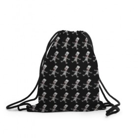 Рюкзак-мешок 3D с принтом Bart в Курске, 100% полиэстер | плотность ткани — 200 г/м2, размер — 35 х 45 см; лямки — толстые шнурки, застежка на шнуровке, без карманов и подкладки | bart | homer | sad | simpsons | skelleton | барт | гомер | симпсоны