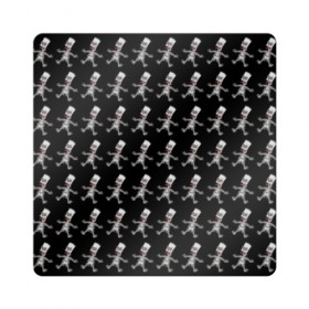 Магнит виниловый Квадрат с принтом Bart в Курске, полимерный материал с магнитным слоем | размер 9*9 см, закругленные углы | bart | homer | sad | simpsons | skelleton | барт | гомер | симпсоны