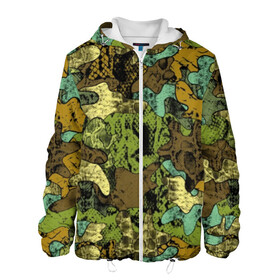 Мужская куртка 3D с принтом Камуфляж в Курске, ткань верха — 100% полиэстер, подклад — флис | прямой крой, подол и капюшон оформлены резинкой с фиксаторами, два кармана без застежек по бокам, один большой потайной карман на груди. Карман на груди застегивается на липучку | abstraction | army | art | background | blue | camouflage | clothing | color | green | marsh | pattern | snake | stencil | uniform | абстракция | армия | арт | болотный | зеленый | змея | камуфляж | одежда | трафарет | узор | униформа | фон | цв