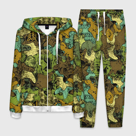 Мужской костюм 3D с принтом Камуфляж в Курске, 100% полиэстер | Манжеты и пояс оформлены тканевой резинкой, двухслойный капюшон со шнурком для регулировки, карманы спереди | abstraction | army | art | background | blue | camouflage | clothing | color | green | marsh | pattern | snake | stencil | uniform | абстракция | армия | арт | болотный | зеленый | змея | камуфляж | одежда | трафарет | узор | униформа | фон | цв