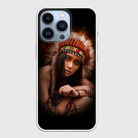 Чехол для iPhone 13 Pro с принтом Индейская девушка в Курске,  |  | american | beauty | body | costume | dark | ethnic | face | girl | hair | look | national | nature | race | shaman | взгляд | волосы | девушка | женщина | индейский | индейцы | кор | костюм | краснокожий | красный | красота | лицо | ловец снов | макияж | 