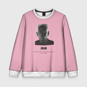 Детский свитшот 3D с принтом Tyler, The Creator (IGOR) в Курске, 100% полиэстер | свободная посадка, прямой крой, мягкая тканевая резинка на рукавах и понизу свитшота | Тематика изображения на принте: bomb | boy | cherry | creator | flower | igor | rap | tayler | the | tyler | альбом | игорь | криэйтор | музыка | реп | рэп | тайлер