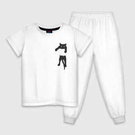 Детская пижама хлопок с принтом Кися в кармане в Курске, 100% хлопок |  брюки и футболка прямого кроя, без карманов, на брюках мягкая резинка на поясе и по низу штанин
 | Тематика изображения на принте: cat | арт | животные | карман | кися | кот | кот в кармане | котенок | коты | кошка