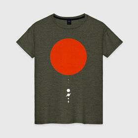 Женская футболка хлопок с принтом Солнечная система в Курске, 100% хлопок | прямой крой, круглый вырез горловины, длина до линии бедер, слегка спущенное плечо | арт | земля | космос | луна | планеты | сатурн | солнце | юпитер