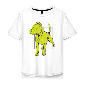 Мужская футболка хлопок Oversize с принтом Питбуль в Курске, 100% хлопок | свободный крой, круглый ворот, “спинка” длиннее передней части | dog | pitbull | питбули | питбуль | собака | собаки