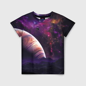 Детская футболка 3D с принтом Космос в Курске, 100% гипоаллергенный полиэфир | прямой крой, круглый вырез горловины, длина до линии бедер, чуть спущенное плечо, ткань немного тянется | astronomy | cosmos | galaxy | nebula | stars | universe | астрономия | вселенная | галактика | звезды | космос | небьюла | цветная
