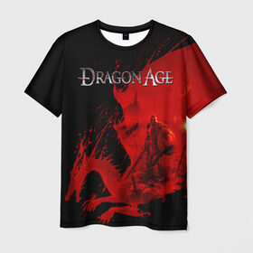 Мужская футболка 3D с принтом Dragon Age в Курске, 100% полиэфир | прямой крой, круглый вырез горловины, длина до линии бедер | dragon age | gamer | grey wardens | inquisition | игры | инквизиция | компьютерные игры | серые стражи
