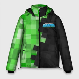 Мужская зимняя куртка 3D с принтом Minecraft EARTH в Курске, верх — 100% полиэстер; подкладка — 100% полиэстер; утеплитель — 100% полиэстер | длина ниже бедра, свободный силуэт Оверсайз. Есть воротник-стойка, отстегивающийся капюшон и ветрозащитная планка. 

Боковые карманы с листочкой на кнопках и внутренний карман на молнии. | craft | creeper | earth | game | green | logo | mine | minecraft | mobile | online | world | зеленый | земля | зомби | игра | крипер | лого | майкрафт | майнкрафт | мир | мобайл | онлайн | планета | синий | текстура