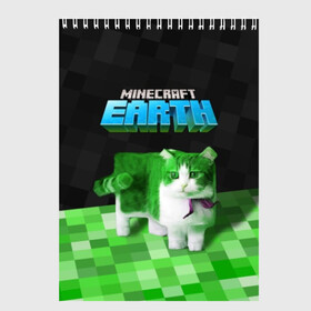 Скетчбук с принтом Minecraft EARTH - Котик в Курске, 100% бумага
 | 48 листов, плотность листов — 100 г/м2, плотность картонной обложки — 250 г/м2. Листы скреплены сверху удобной пружинной спиралью | Тематика изображения на принте: craft | creeper | earth | game | green | logo | mine | minecraft | mobile | online | world | зеленый | земля | зомби | игра | крипер | лого | майкрафт | майнкрафт | мир | мобайл | онлайн | планета | синий | текстура
