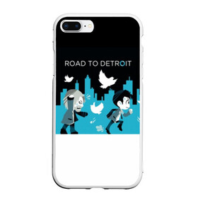 Чехол для iPhone 7Plus/8 Plus матовый с принтом ROAD TO DETROIT в Курске, Силикон | Область печати: задняя сторона чехла, без боковых панелей | 2038 | become | connor | dbh | dbhpk19 | gavin reed | human | quantic | reed | reed900 | rk800 | rk900 | андроид | девиант | детройт | кара | квест | коннор | маркус