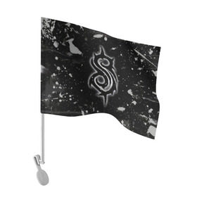 Флаг для автомобиля с принтом Slipknot. в Курске, 100% полиэстер | Размер: 30*21 см | 3d | slipknot | абстракция | брызги красок | гранж | лого | логотип | металл | музыка | ню метал группа | рок | слипкнот | текстура | эмблема