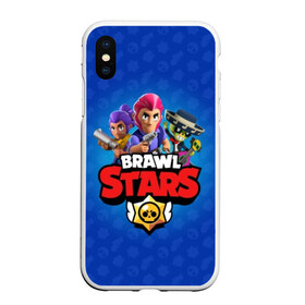 Чехол для iPhone XS Max матовый с принтом BRAWL STARS в Курске, Силикон | Область печати: задняя сторона чехла, без боковых панелей | brawl | bull | colt | crow | el primo | game | games | leon | moba | online | penny | poco | shelly | spike | star | stars | wanted | брав | бравл | браво | звезда | звезды | игра | игры | лого | моба | онлайн | старс