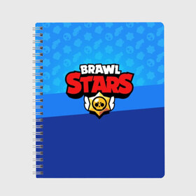 Тетрадь с принтом BRAWL STARS в Курске, 100% бумага | 48 листов, плотность листов — 60 г/м2, плотность картонной обложки — 250 г/м2. Листы скреплены сбоку удобной пружинной спиралью. Уголки страниц и обложки скругленные. Цвет линий — светло-серый
 | brawl | bull | colt | crow | el primo | game | games | leon | moba | online | penny | poco | shelly | spike | star | stars | wanted | брав | бравл | браво | звезда | звезды | игра | игры | лого | моба | онлайн | старс