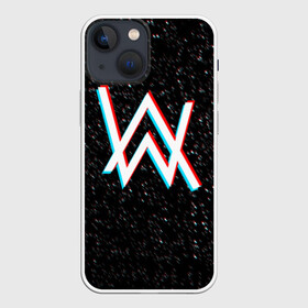 Чехол для iPhone 13 mini с принтом ALAN WALKER GLITCH в Курске,  |  | Тематика изображения на принте: alan walker | aw | electro | electro music | glitch | music | space | алан уокер | космос | музыка | музыкант | электро | электронная музыка