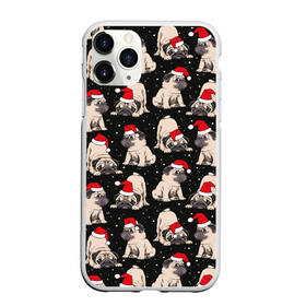 Чехол для iPhone 11 Pro Max матовый с принтом Новогодние мопсы в Курске, Силикон |  | black | christmas | cute | dog | funny | hat | new year | pug | puppy | red | snow | white | winter | белый | зима | красный | мило | мопс | новогодний | новый год | пёс | прикольно | рождество | снег | собака | собакен | чёрный | шапка | щенок