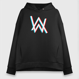 Женское худи Oversize хлопок с принтом ALAN WALKER в Курске, френч-терри — 70% хлопок, 30% полиэстер. Мягкий теплый начес внутри —100% хлопок | боковые карманы, эластичные манжеты и нижняя кромка, капюшон на магнитной кнопке | alan walker | aw | electro | electro music | glitch | music | space | алан уокер | космос | музыка | музыкант | электро | электронная музыка