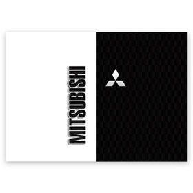 Поздравительная открытка с принтом Mitsubishi в Курске, 100% бумага | плотность бумаги 280 г/м2, матовая, на обратной стороне линовка и место для марки
 | mitsubishi | авто | автомобиль | лого | логотип | митсубиси | митсубиши | текстура