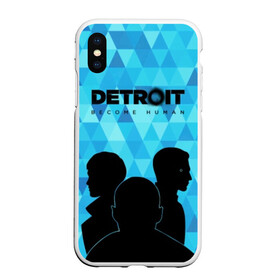 Чехол для iPhone XS Max матовый с принтом Detroit: Become Human. в Курске, Силикон | Область печати: задняя сторона чехла, без боковых панелей | become human | connor | dbh | dbhpk19 | detroit | detroit city | абстракция | анимация | геометрия | детройт | игра | коннор | надпись | силуэт | стать человеком | текстура | треугольник | треугольники