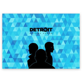Поздравительная открытка с принтом Detroit: Become Human. в Курске, 100% бумага | плотность бумаги 280 г/м2, матовая, на обратной стороне линовка и место для марки
 | Тематика изображения на принте: become human | connor | dbh | dbhpk19 | detroit | detroit city | абстракция | анимация | геометрия | детройт | игра | коннор | надпись | силуэт | стать человеком | текстура | треугольник | треугольники
