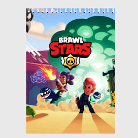 Скетчбук с принтом BRAWL STARS в Курске, 100% бумага
 | 48 листов, плотность листов — 100 г/м2, плотность картонной обложки — 250 г/м2. Листы скреплены сверху удобной пружинной спиралью | brawl | bull | colt | crow | el primo | game | games | leon | moba | online | penny | poco | shelly | spike | star | stars | wanted | брав | бравл | браво | звезда | звезды | игра | игры | лого | моба | онлайн | старс