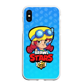 Чехол для iPhone XS Max матовый с принтом Jessie - BRAWL STARS в Курске, Силикон | Область печати: задняя сторона чехла, без боковых панелей | brawl | bull | colt | crow | el primo | game | games | jessie | leon | moba | online | penny | poco | shelly | spike | star | stars | wanted | брав | бравл | браво | звезда | звезды | игра | игры | лого | моба | онлайн | старс