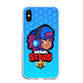 Чехол для iPhone XS Max матовый с принтом Shelly - BRAWL STARS в Курске, Силикон | Область печати: задняя сторона чехла, без боковых панелей | brawl | bull | colt | crow | el primo | game | games | leon | moba | online | penny | poco | shelly | spike | star | stars | wanted | брав | бравл | браво | звезда | звезды | игра | игры | онлайн | старс