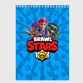 Скетчбук с принтом BRAWL STARS в Курске, 100% бумага
 | 48 листов, плотность листов — 100 г/м2, плотность картонной обложки — 250 г/м2. Листы скреплены сверху удобной пружинной спиралью | android | brawl stars | bull | colt | games | mobile game | stars | берли | бо | брок | ворон | джесси | динамайк | дэррил | игры | кольт | леон | мобильные игры | мортис | нита | пайпер | пенни | поко | пэм | рикошет | спайк | тара | фрэн