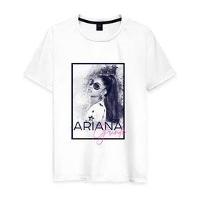 Мужская футболка хлопок с принтом Ariana Grande в Курске, 100% хлопок | прямой крой, круглый вырез горловины, длина до линии бедер, слегка спущенное плечо. | ariana | ariana grande | ариана гранде